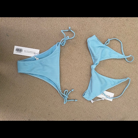 White Fox Boutique Other - Blue ribbed bikini, size medium, white fox boutique